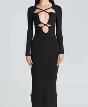 Bodycon Dress with Cutouts 