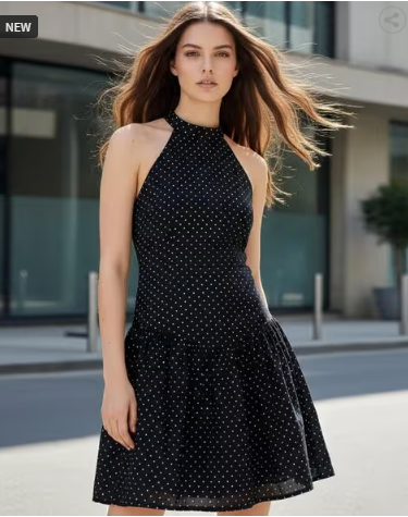 OUTZIDR GLOBAL Women Polka-Dot Print Fit & Flare Dress