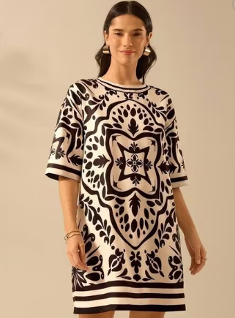 INDIE PICKS Black Print Mini Dress