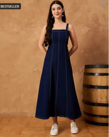 ORCHID BLUES Women Square-Neck Fit & Flare Dress