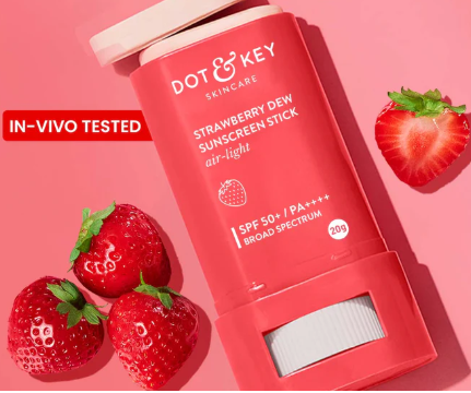 Strawberry Sunscreen Stick, In-Vivo Tested SPF 50+ PA++++